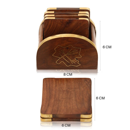 Wooden Square Coasters (Set of 6) | Verified Sustainable by Brown Living™