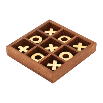 Wooden Tic - Tac - Toe Board Game for Kids & Family | Verified Sustainable by Brown Living™