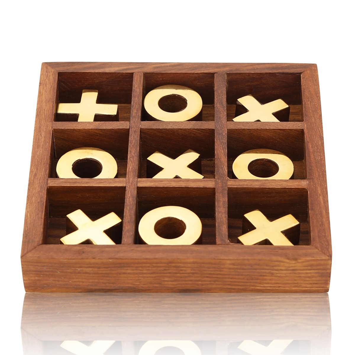 Wooden Tic - Tac - Toe Board Game for Kids & Family | Verified Sustainable by Brown Living™