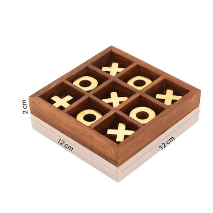 Wooden Tic - Tac - Toe Board Game for Kids & Family | Verified Sustainable by Brown Living™