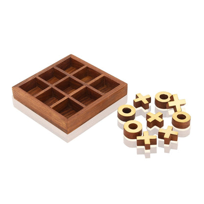 Wooden Tic - Tac - Toe Board Game for Kids & Family | Verified Sustainable by Brown Living™