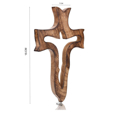 Wooden Wall Hanging Jesus Christ Cross | Verified Sustainable by Brown Living™