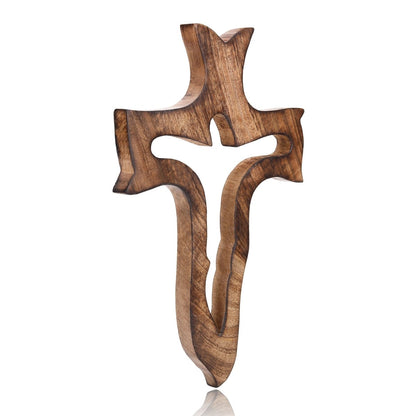 Wooden Wall Hanging Jesus Christ Cross | Verified Sustainable by Brown Living™