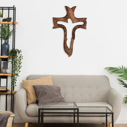 Wooden Wall Hanging Jesus Christ Cross | Verified Sustainable by Brown Living™