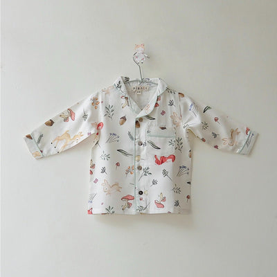 Woodland Yawn Organic Cotton Sleepwear Set for Babies – Kids Nightwear on Brown Living™. SKU: SG - 02 - 0001/6 - 12M. Img 1.