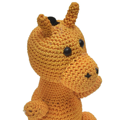 Yellow Crochet Giraffe Soft Toy For Babies | Verified Sustainable by Brown Living™