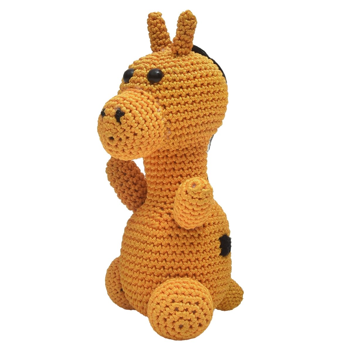 Yellow Crochet Giraffe Soft Toy For Babies | Verified Sustainable by Brown Living™