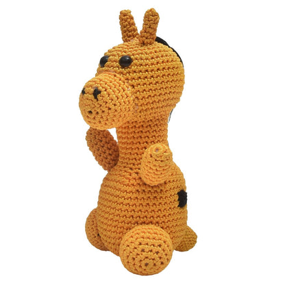 Yellow Crochet Giraffe Soft Toy For Babies | Verified Sustainable by Brown Living™