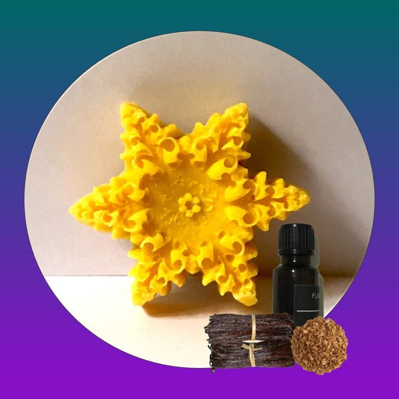 Yellow Snowflake Wax Block Closet Freshener - Sandalwood Vanilla Scent | Verified Sustainable by Brown Living™