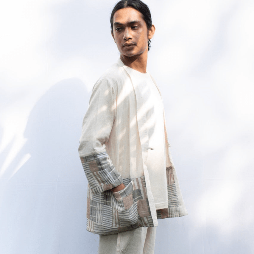 Zero Dyed Organic Cotton Ecru Kimono | Verified Sustainable by Brown Living™