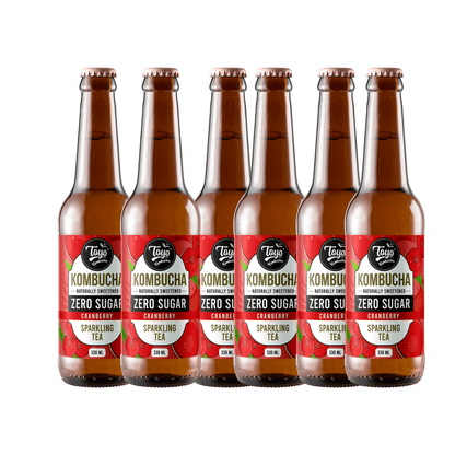 Zero Sugar Cranberry Kombucha - 330ml ( Pack of 6) – Health & Energy Drinks by Toyo Kombucha available on Brown Living™. . SKU: BL - TK - ZCK. Img 1.