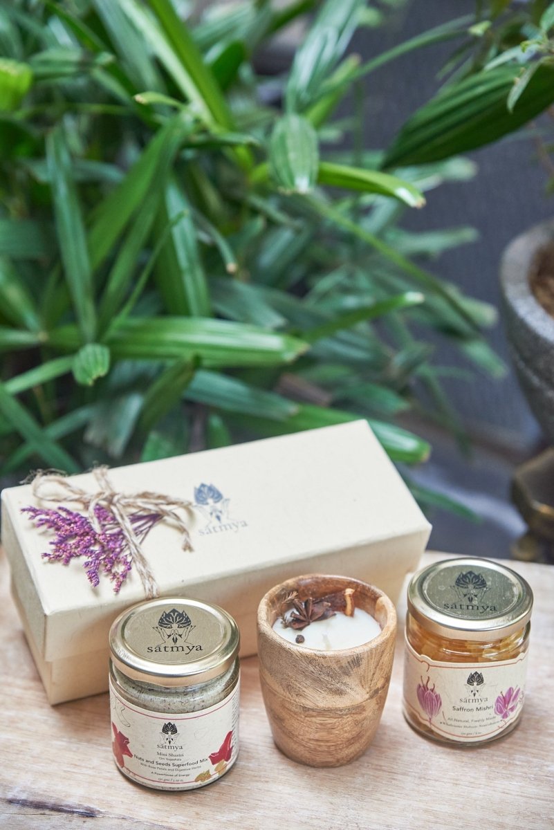 Swastha Gift Box - Wellness & Immunity Essentials – Gift Giving by Sātmya available on Brown Living™. . SKU: Swast_500gms. Img 3.