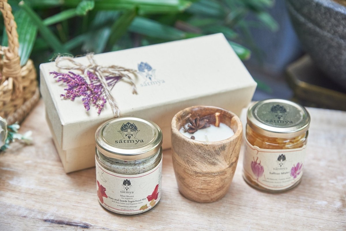 Swastha Gift Box - Wellness & Immunity Essentials – Gift Giving by Sātmya available on Brown Living™. . SKU: Swast_500gms. Img 4.