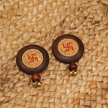 Swastik Diwali Door Reclaimed Wood Hanging | Pack of 2 | Verified Sustainable by Brown Living™