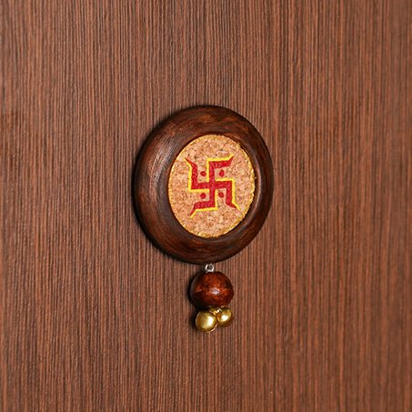 Swastik Diwali Door Reclaimed Wood Hanging | Pack of 2 | Verified Sustainable by Brown Living™