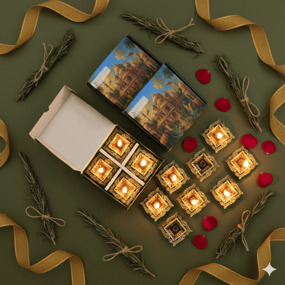 Swastik Diya Set – Religious Ethnic Decor – Home Decor on Brown Living™. SKU: D18. Img 3.