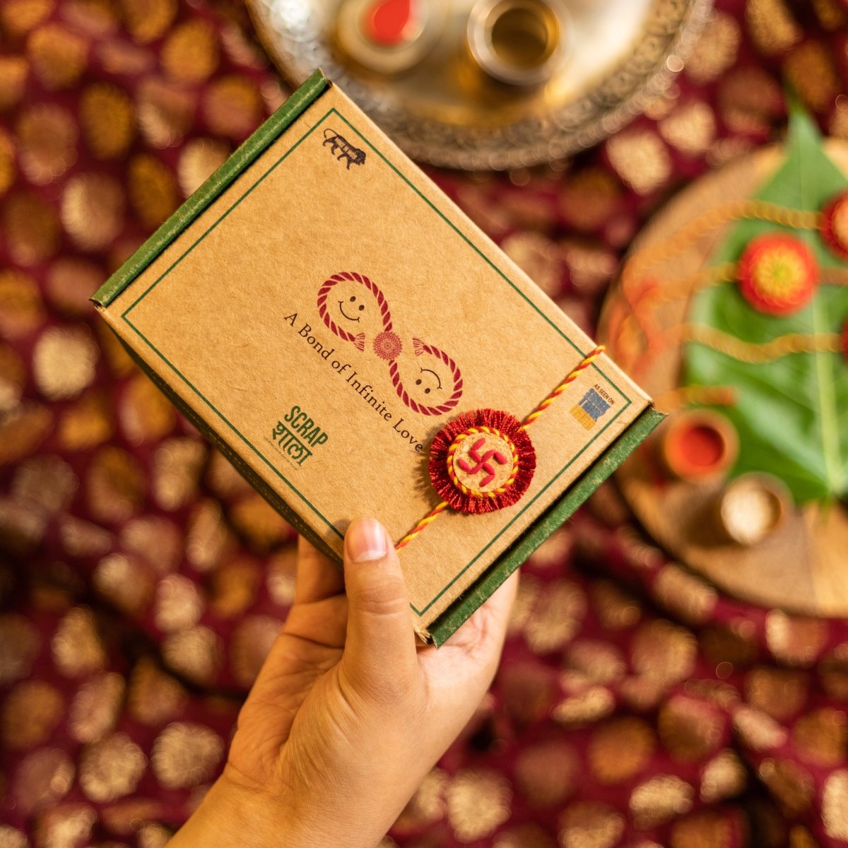 Swastik Handmade Plantable Eco - friendly Rakhi | Grows into Plant – Rakhi by Scrapshala available on Brown Living™. . SKU: SSR09. Img 4.
