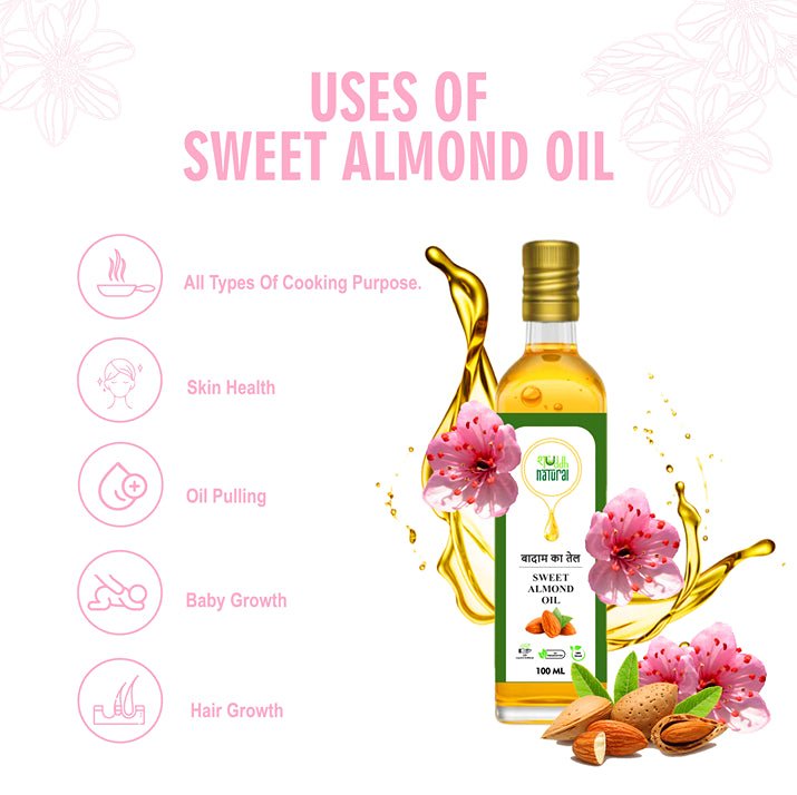 Sweet Almond oil | Wood Pressed | Baby Massage Oil | 100ml | Badaam Tel | Verified Sustainable Cooking Oils on Brown Living™