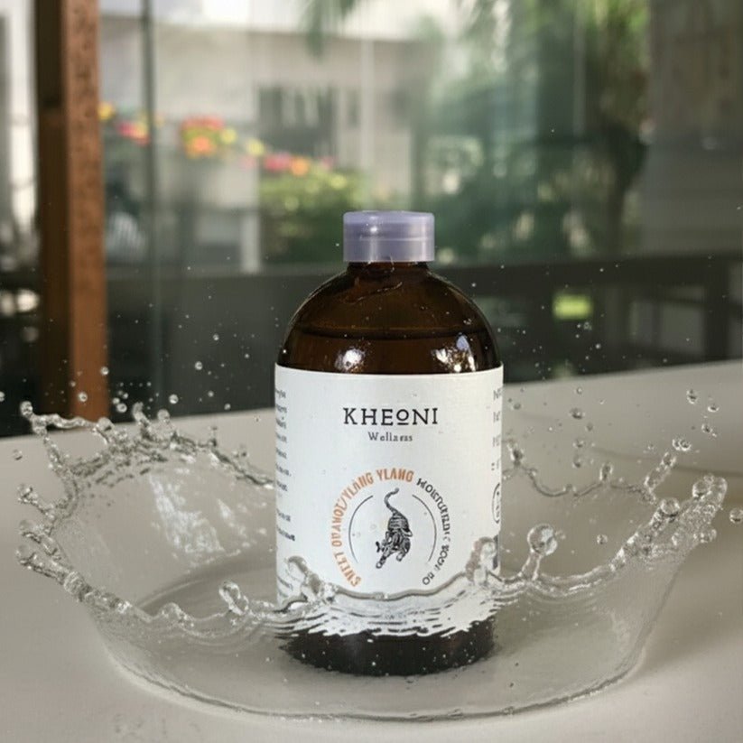 Sweet Orange & Ylang Ylang Moisturizing Body Oil – 100 ml – Body Oil on Brown Living™. SKU: FFBIOY100L. Img 8.