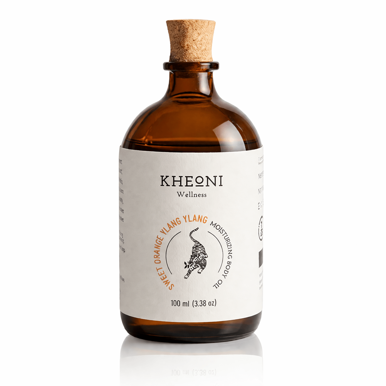 Sweet Orange & Ylang Ylang Moisturizing Body Oil – 100 ml – Body Oil on Brown Living™. SKU: FFBIOY100L. Img 1.