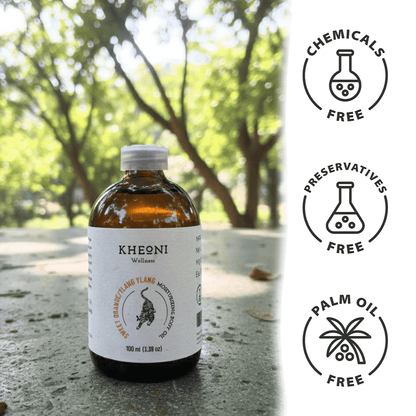 Sweet Orange & Ylang Ylang Moisturizing Body Oil – Hydrating Glow – Body Oil on Brown Living™. SKU: FFBIOY100L. Img 1.