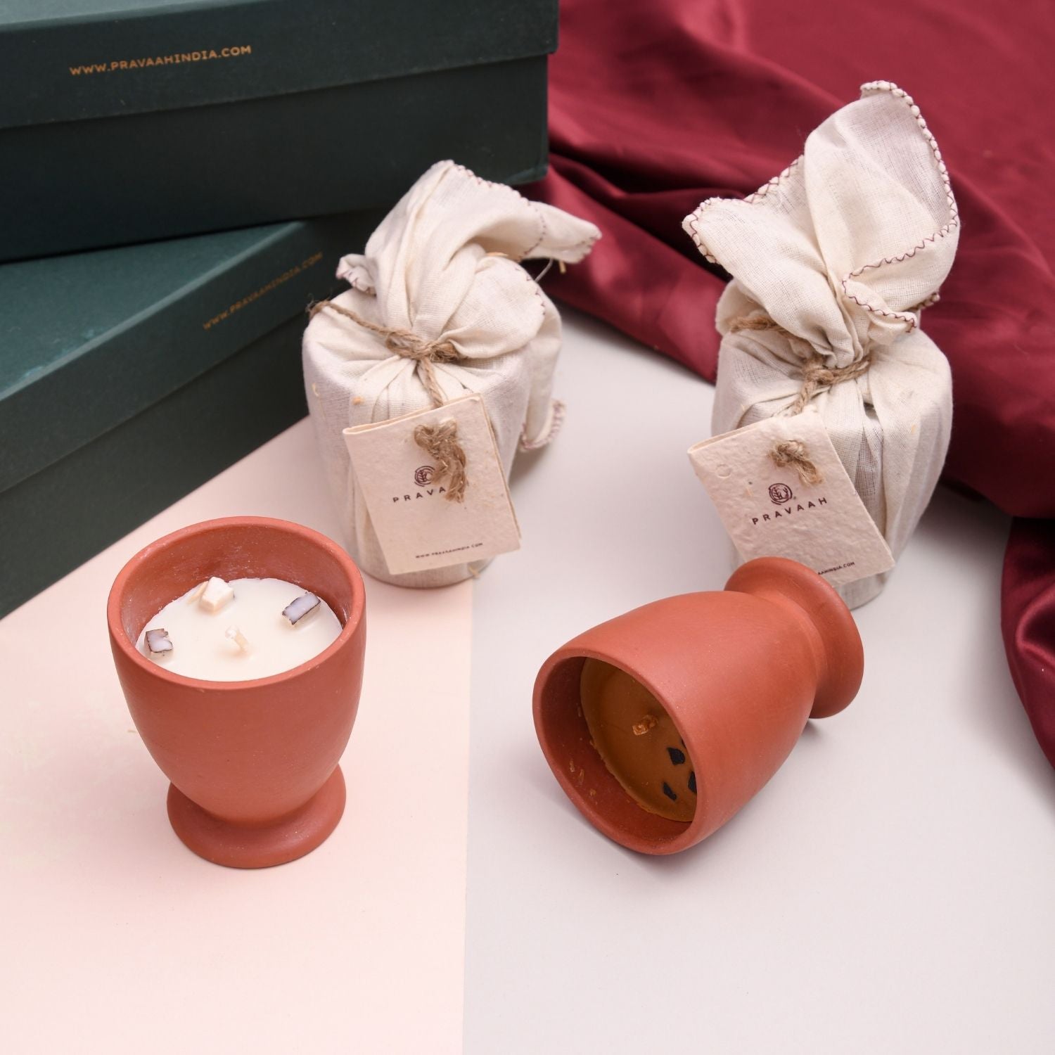 Symphony of Scents – Soy Wax Terracotta Candle Gift Hamper – Candles & Fragrances on Brown Living™. SKU: PRA25GH017. Img 3.