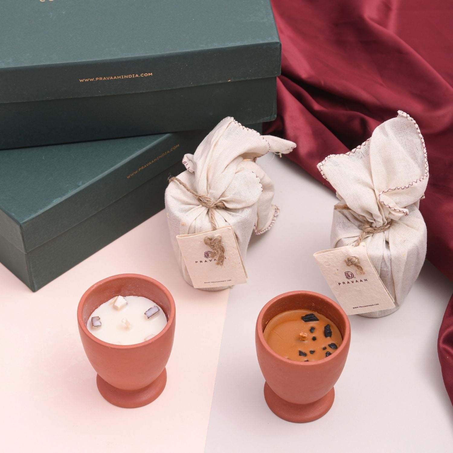 Symphony of Scents – Soy Wax Terracotta Candle Gift Hamper – Candles & Fragrances on Brown Living™. SKU: PRA25GH017. Img 2.