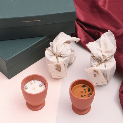 Symphony of Scents – Soy Wax Terracotta Candle Gift Hamper – Candles & Fragrances on Brown Living™. SKU: PRA25GH017. Img 2.