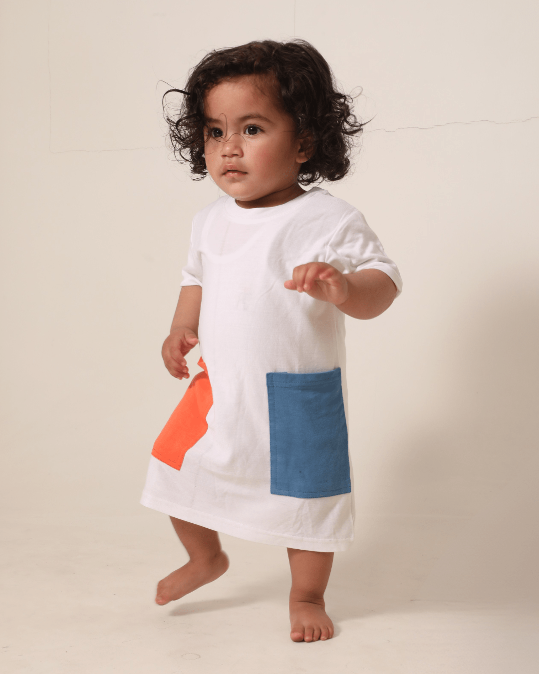 T Dress for Kids | Herbal Dyed Cotton Tee Shirt Dress – Kids Daywear Sets on Brown Living™. SKU: TDW03001. Img 1.