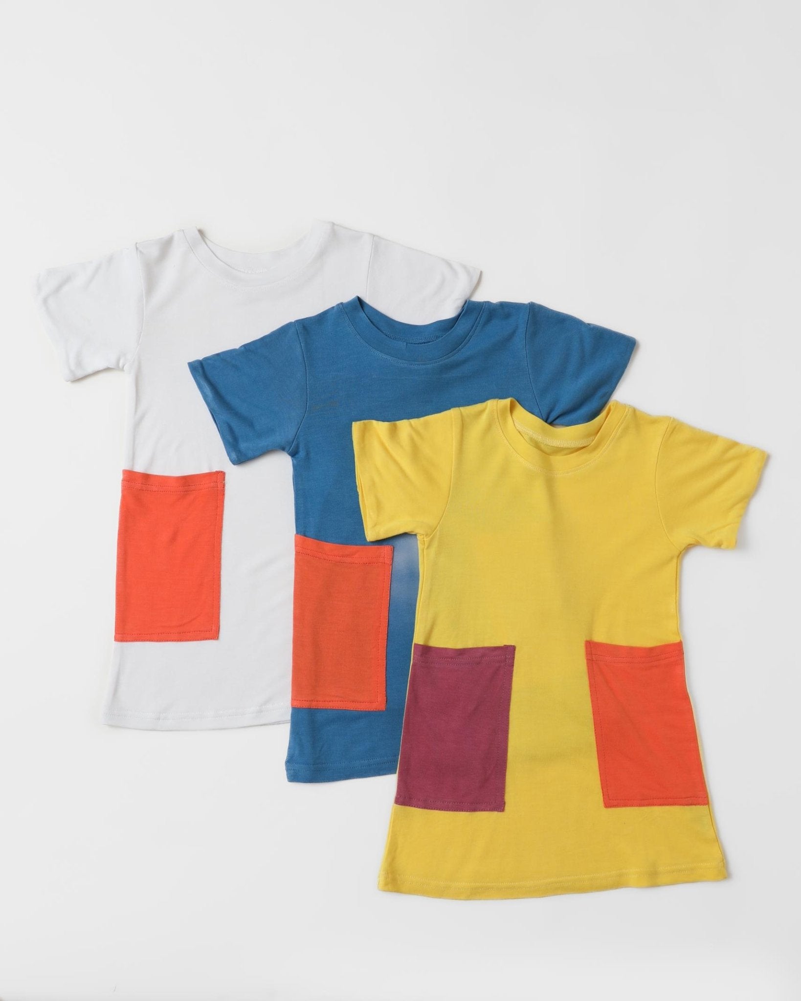 T Dress for Kids | Herbal Dyed Cotton Tee Shirt Dress – Kids Daywear Sets on Brown Living™. SKU: TDW03001. Img 1.