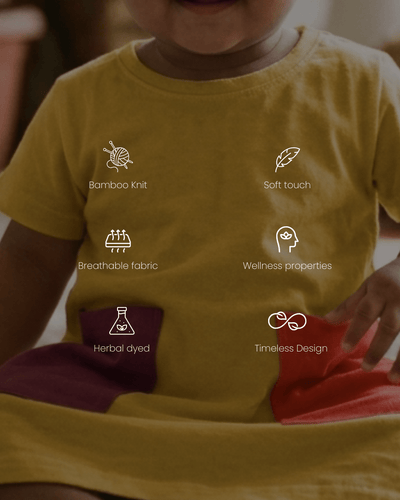 T Dress for Kids | Herbal Dyed Cotton Tee Shirt Dress – Kids Daywear Sets on Brown Living™. SKU: TDY03003. Img 4.