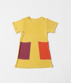 T Dress for Kids | Herbal Dyed Cotton Tee Shirt Dress – Kids Daywear Sets on Brown Living™. SKU: TDY03003. Img 2.