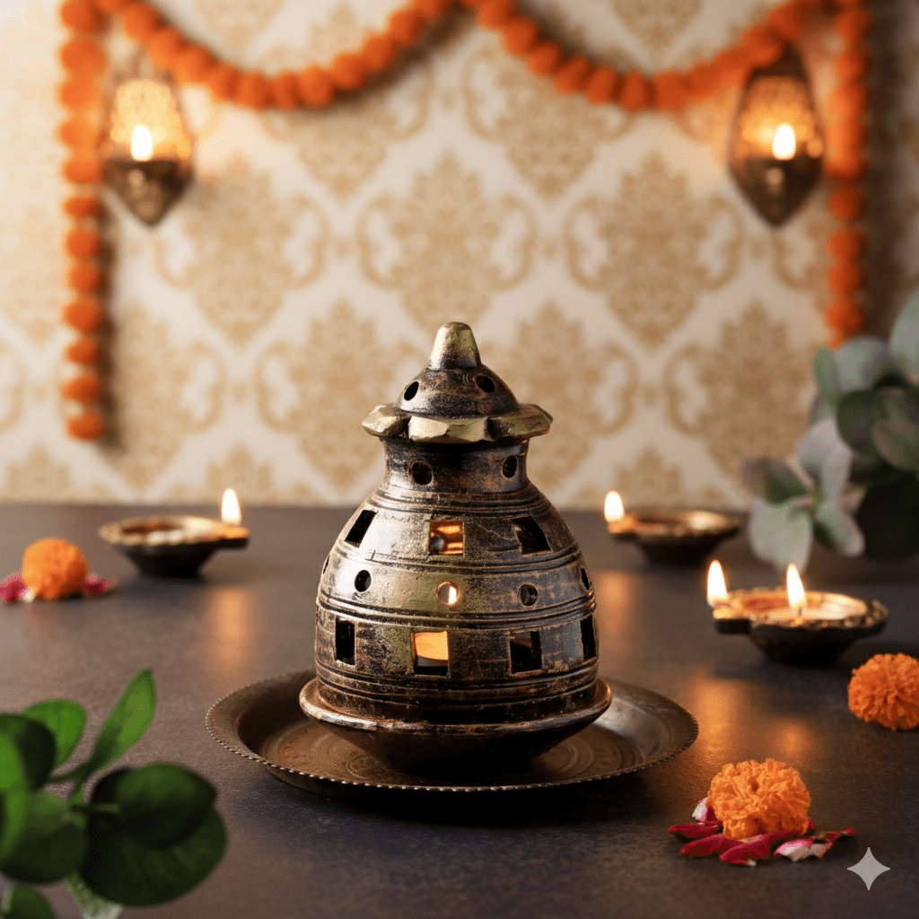 Table Shade Lamp – Ethnic Handmade Lighting – Home Decor on Brown Living™. SKU: D15. Img 2.