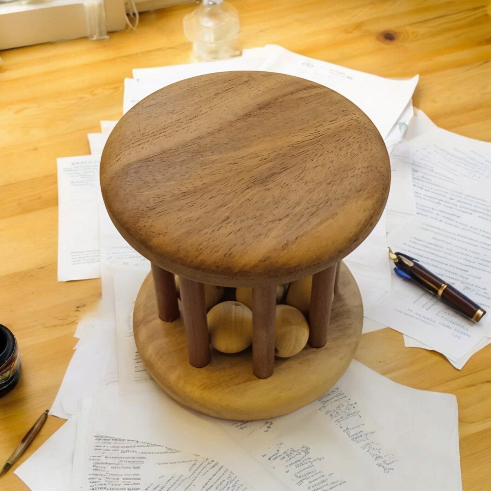 Table Top Décor Neem Wooden Tumbler Paper Weight – Wooden Toys on Brown Living™. SKU: ND_TMBLR. Img 3.