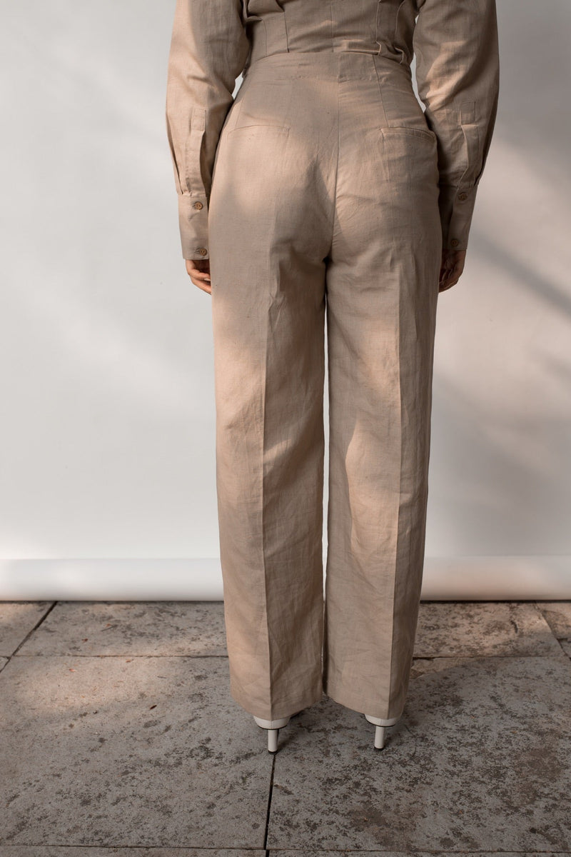 Tailored Pleated Hemp Cotton Pants | Verified Sustainable Womens Pants on Brown Living™