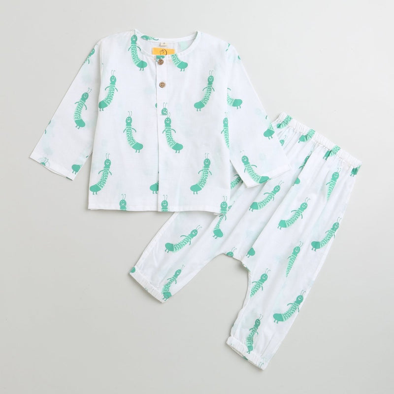 Taily Caterpillar - Unisex Infant Cotton Nightwear | Verified Sustainable Kids Onesies on Brown Living™