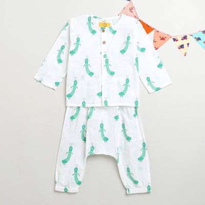 Taily Caterpillar - Unisex Infant Cotton Nightwear – Kids Onesies on Brown Living™. SKU: MITHIC - 0613042. Img 10.