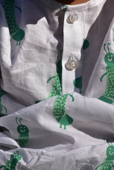 Taily Caterpillar - Unisex Infant Cotton Nightwear – Kids Onesies on Brown Living™. SKU: MITHIC - 0613042. Img 9.