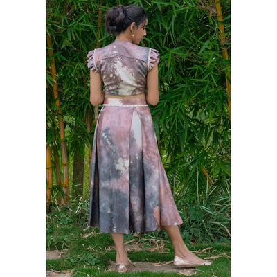Taite Overlapped Tea - Length Skirt | Stylish Midi Skirt for Women – Womens Skirt on Brown Living™. SKU: TMS0164-XS. Img 4.
