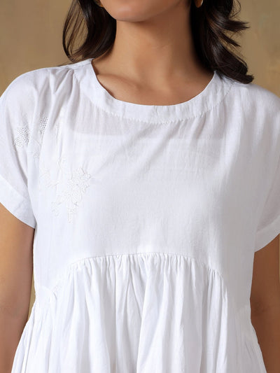 Tale of Two Cities White Dress | Elegant Women’s Cotton A - Line Dress – Womens Dress on Brown Living™. SKU: IHTCD02SW. Img 3.