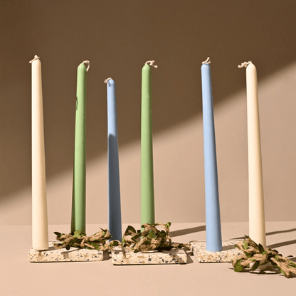 Tall Taper Candle | Unscented Soy wax | Available in assorted Colors – Candles & Fragrances by Pravaah India available on Brown Living™. . SKU: CAN_US_003_3. Img 1.