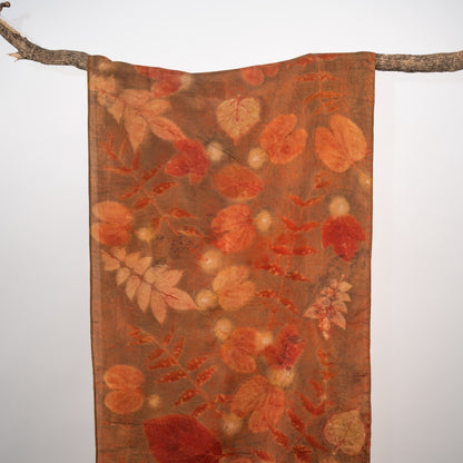 Tan Silk Scarf – Handcrafted Natural Silk Stole – Womens Scarf on Brown Living™. SKU: scarftan. Img 4.