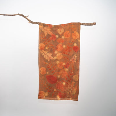 Tan Silk Scarf – Handcrafted Natural Silk Stole – Womens Scarf on Brown Living™. SKU: scarftan. Img 3.