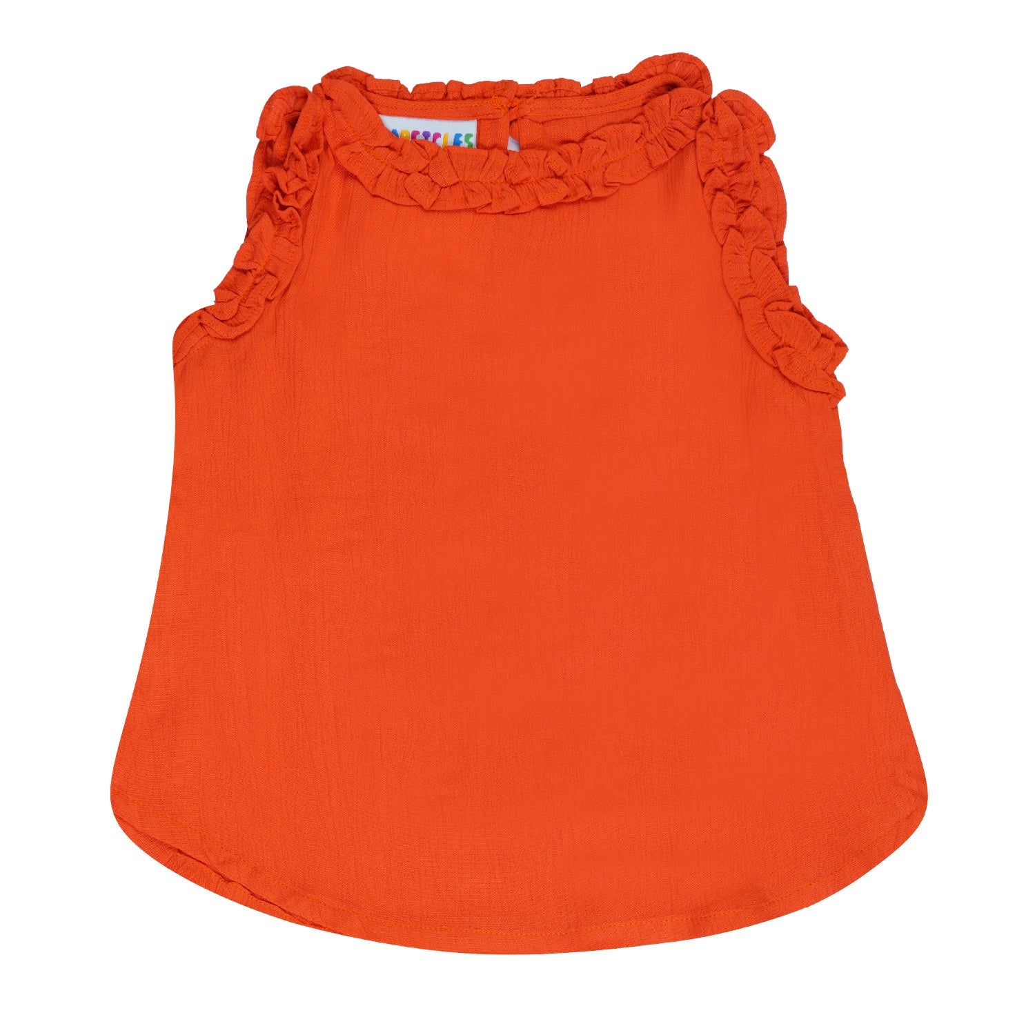 Tangerine Top & Dot Print Shorts Set For Girls | Regular Fit – Kids Daywear Sets on Brown Living™. SKU: PG164_1. Img 3.