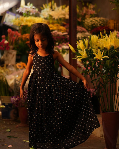 Tara Cotton Black Bandhani Halter Maxi Dress – Kids Frocks & Dresses by Love The World Today available on Brown Living™. 1 - 2 Y . SKU: C34G6BM12. Img 10.