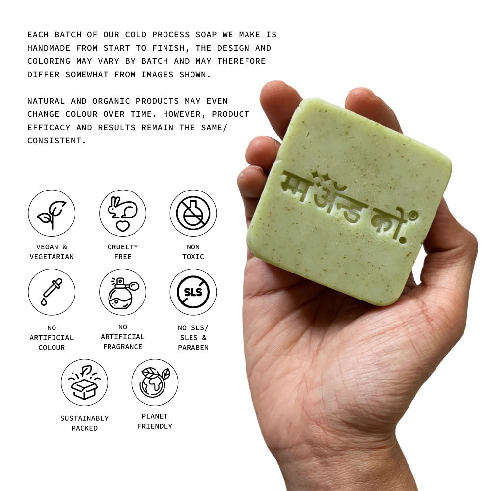 Tarini Cold Process Soap (Neem + Peppermint) – Body Soap on Brown Living™. SKU: CB04. Img 6.