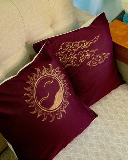 Tattva Pillow Covers (Set of 4) | Minimal Home Décor Cushion Covers – Covers & Inserts on Brown Living™. SKU: C03. Img 3.