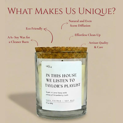 Taylor Swift Candle - Strawberry Lush Scent | Handmade Soy Wax Candle – Candles & Fragrances on Brown Living™. SKU: SS-01. Img 3.