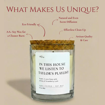 Taylor Swift Candle - Strawberry Lush Scent | Handmade Soy Wax Candle – Candles & Fragrances on Brown Living™. SKU: SS-01. Img 3.