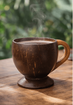 Tea Coffee Mug Pack Of 2 | Natural Coconut Shell Cups – Cups & Saucers on Brown Living™. SKU: OEP115. Img 2.